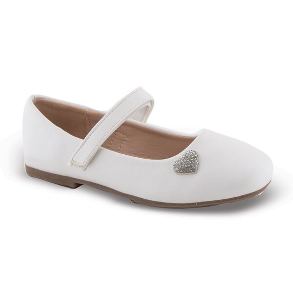 Zak Shoes Παιδικές Ανατομικές Μπαλαρίνες Strass Καρδιά White