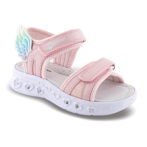 Zak Shoes Παιδικά Αθλητικά Ανατομικά Πέδιλα Με Φωτάκια και Φτερά Πήγασου Pink