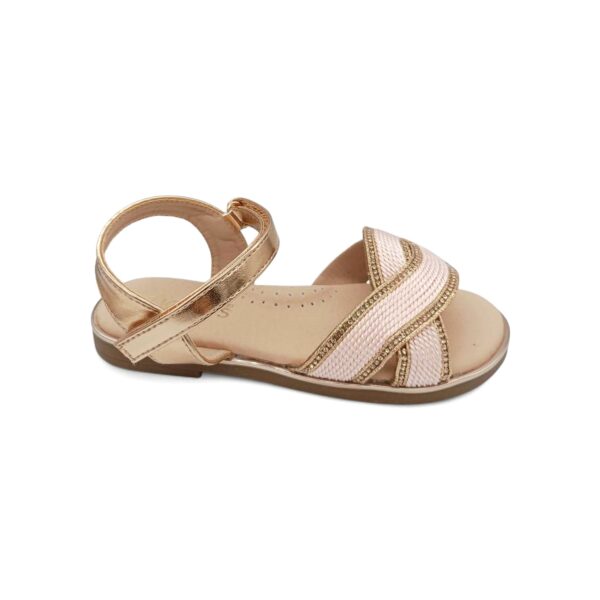 IQ Kids Παιδικά Ανατομικά Πέδιλα Κορίτσι Strass Pink/Bronze
