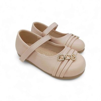 Zak Shoes Βρεφικές/Παιδικές Ανατομικές Μπαλαρίνες Strass Charms Nude