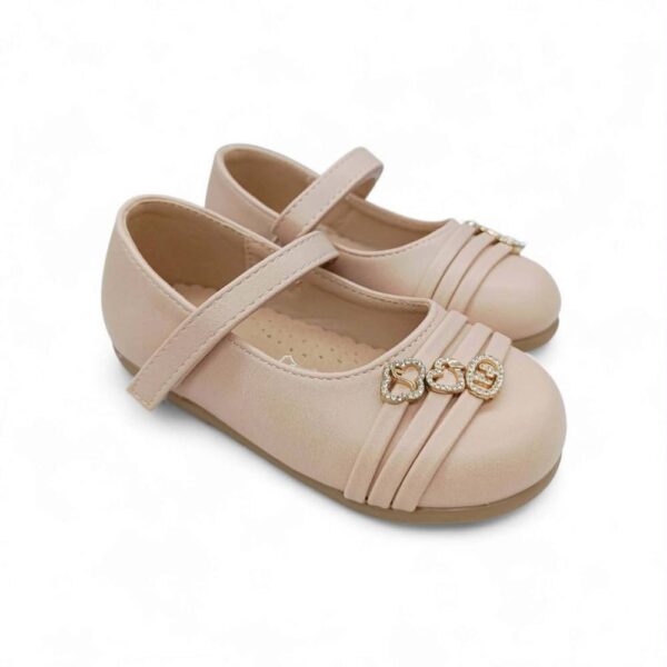 Zak Shoes Βρεφικές/Παιδικές Ανατομικές Μπαλαρίνες Strass Charms Nude