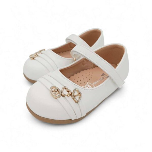 Zak Shoes Βρεφικές/Παιδικές Ανατομικές Μπαλαρίνες Strass Charms White
