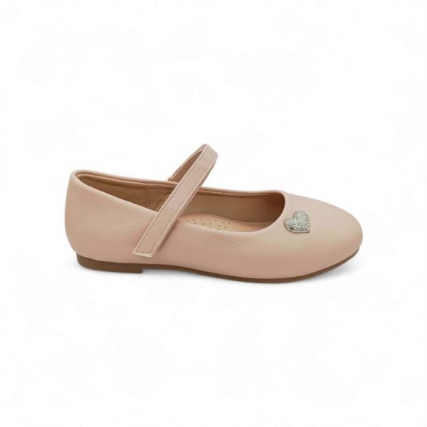 Zak Shoes Παιδικές Ανατομικές Μπαλαρίνες Strass Καρδιά Nude