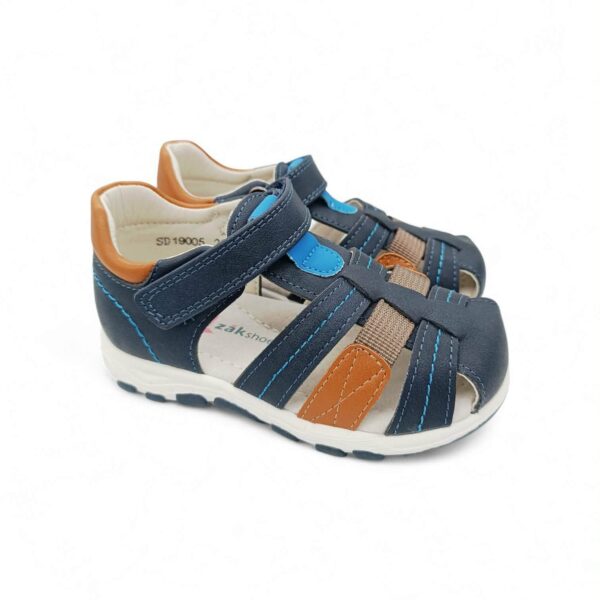 Zak Shoes Παιδικά Βρεφικά Ανατομικά Πέδιλα Αγόρι Μπλε/Ταμπά