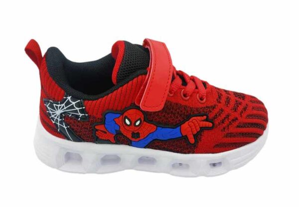 Παιδικό Αθλητικό Sneaker Spiderman με Φωτάκια για Αγόρι Red/Black