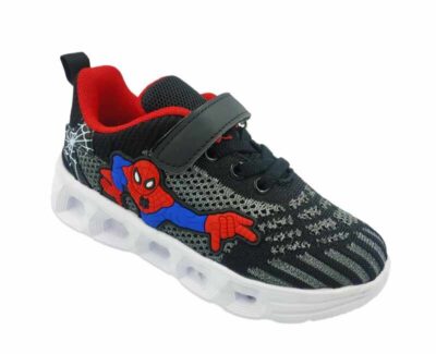Παιδικό Αθλητικό Sneaker Spiderman με Φωτάκια για Αγόρι Black/White