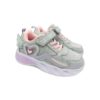 Παιδικά Αθλητικά Sneakers Φωτάκια με Φτερό και Καρδιά Silver/Purple