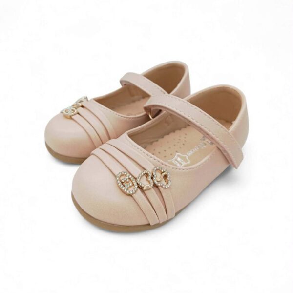 Zak Shoes Βρεφικές/Παιδικές Ανατομικές Μπαλαρίνες Strass Charms Nude