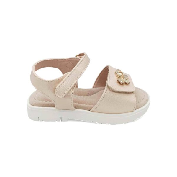 Zak Shoes Παιδικό Ανατομικό Πέδιλο Κορίτσι με Strass Πεταλούδα Nude