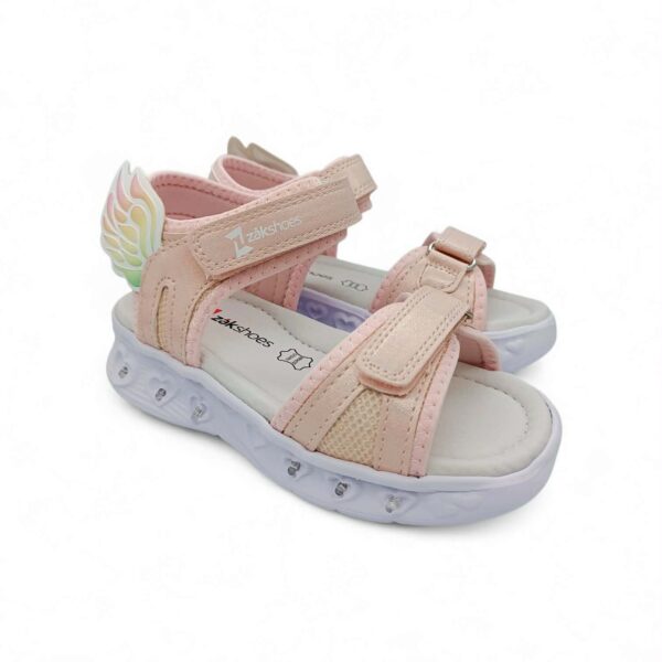 Zak Shoes Παιδικά Αθλητικά Ανατομικά Πέδιλα Με Φωτάκια και Φτερά Πήγασου Pink