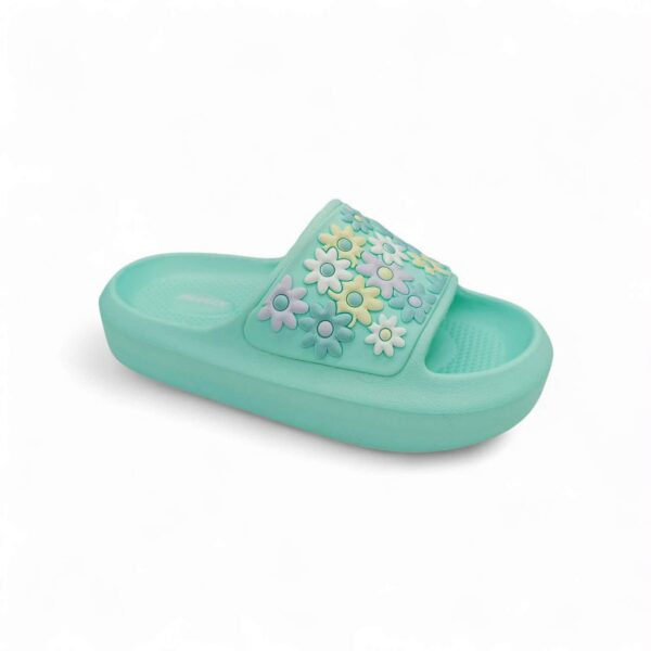 Jomix Shoes Παιδικές Σαγιονάρες Slide Κορίτσι Λουλούδια Mint (ΜΕΓΑΛΗ ΦΟΡΜΑ)