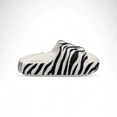 Sesamall Γυναικείες Καλοκαιρινές Παντόφλες Zebra White