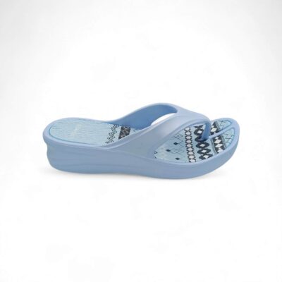 Sesamall Γυναικείες Καλοκαιρινές Σαγιονάρες Με Τακούνι Γαλάζιο