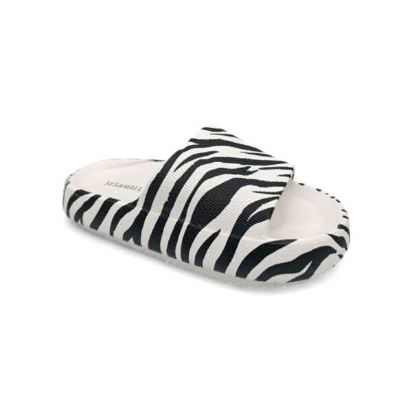 Sesamall Γυναικείες Καλοκαιρινές Παντόφλες Zebra White