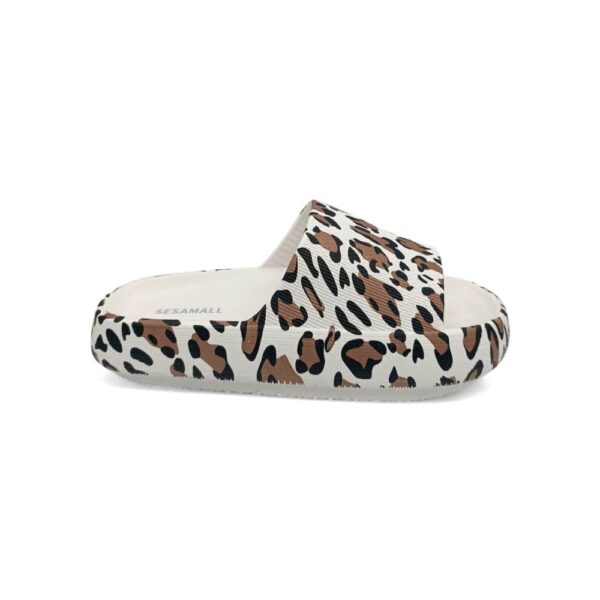 Sesamall Γυναικείες Καλοκαιρινές Παντόφλες Leopar White