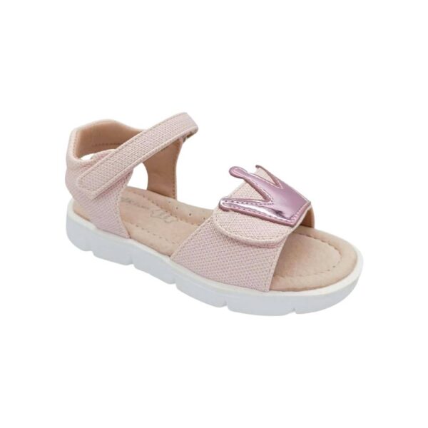 Zak Shoes Παιδικό Ανατομικό Πέδιλο Κορίτσι με Στέμμα Pink