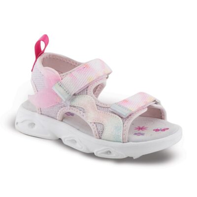 Zak Shoes Παιδικά Αθλητικά Ανατομικά Πέδιλα Με Φωτάκια και Ουρά Γοργόνας Pink