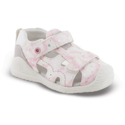 Zak Shoes Παιδικά Βρεφικά Ανατομικά Παπουτσοπέδιλα με Glitter Καρδούλες White