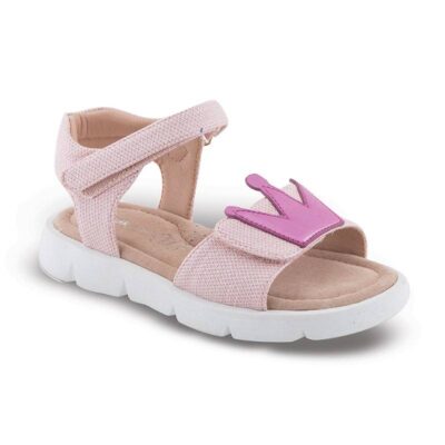 SD21035-2 Zak Shoes Παιδικό Ανατομικό Πέδιλο Κορίτσι με Στέμμα Pink