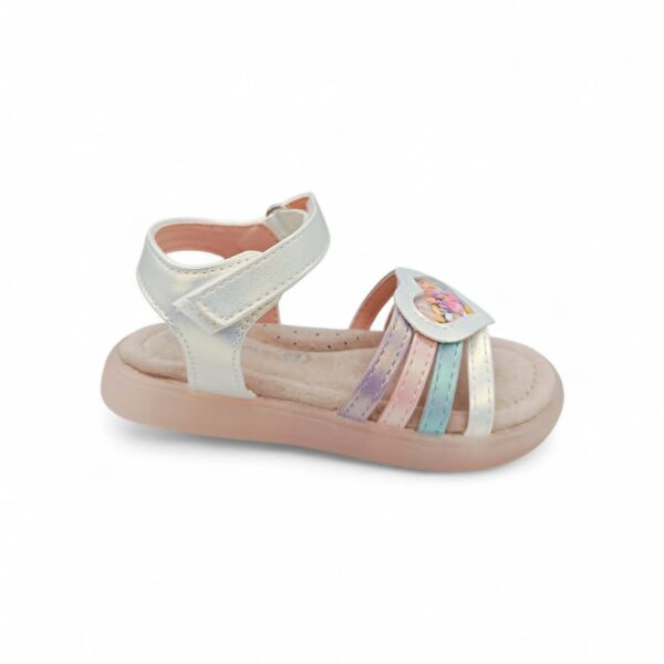 Zak Shoes Παιδικό Ανατομικό Πέδιλο Κορίτσι Καρδούλα με Φωτάκια White