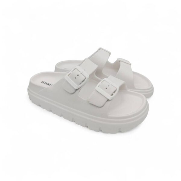 Sesamall Γυναικείες Καλοκαιρινές Παντόφλες White