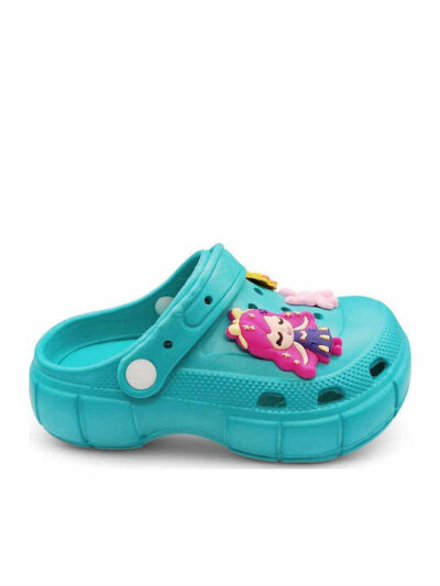 Sesamall Παιδικές Παντόφλες Σαμπό Θαλάσσης Κορίτσι Με Κράτημα Στη Φτέρνα Τιρκουάζ