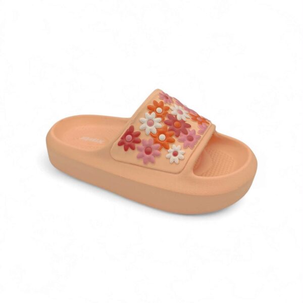 Jomix Shoes Παιδικές Σαγιονάρες Slide Κορίτσι Λουλούδια Σομόν (ΜΕΓΑΛΗ ΦΟΡΜΑ)