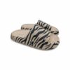 Sesamall Γυναικείες Καλοκαιρινές Παντόφλες Zebra Beige