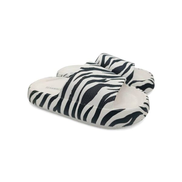 Sesamall Γυναικείες Καλοκαιρινές Παντόφλες Zebra White