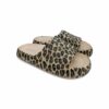 Sesamall Γυναικείες Καλοκαιρινές Παντόφλες Leopar Beige