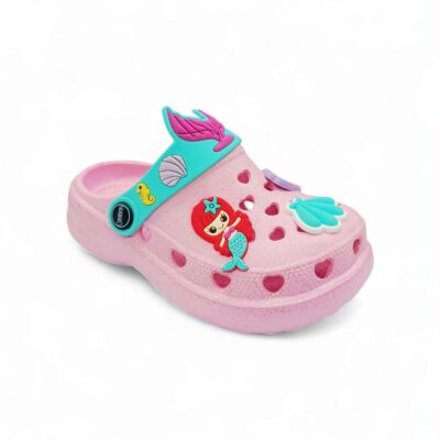 Cubanitas Παιδικές Παντόφλες Σαμπό Θαλάσσης Κορίτσι Με Κράτημα Στη Φτέρνα Γοργόνα Pink