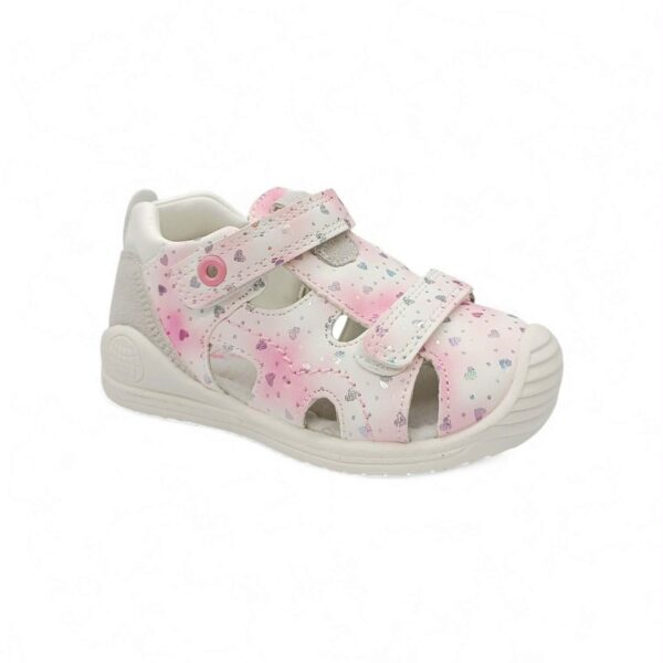 Zak Shoes Παιδικά Βρεφικά Ανατομικά Παπουτσοπέδιλα με Glitter Καρδούλες White