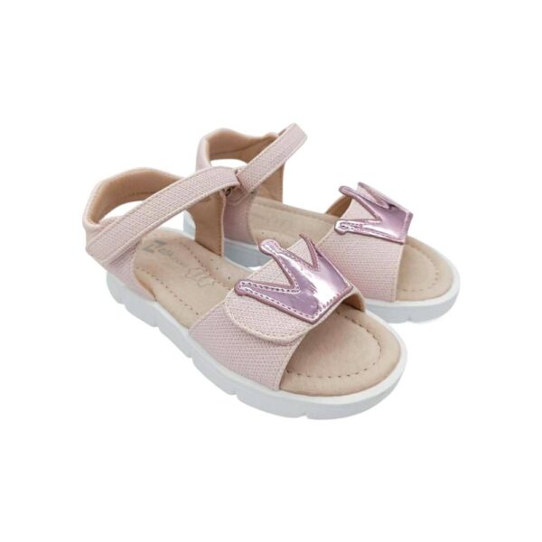 Zak Shoes Παιδικό Ανατομικό Πέδιλο Κορίτσι με Στέμμα Pink