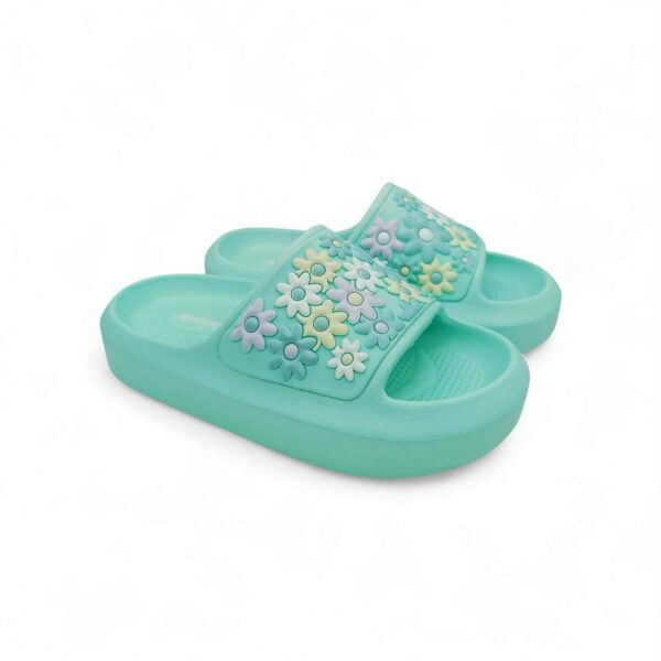 Jomix Shoes Παιδικές Σαγιονάρες Slide Κορίτσι Λουλούδια Mint (ΜΕΓΑΛΗ ΦΟΡΜΑ)