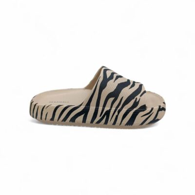 Sesamall Γυναικείες Καλοκαιρινές Παντόφλες Zebra Beige