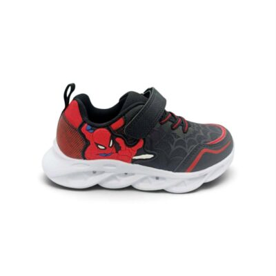 2tdeD2ff Παιδικό Αθλητικό Sneaker Spiderman με Φωτάκια για Αγόρι Black/Red