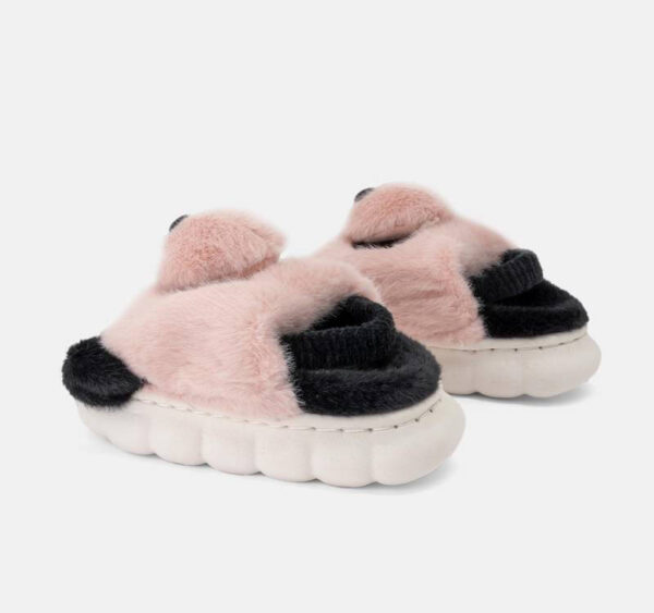 Fengi Παιδικές Γούνινες Παντόφλες Ζωάκι Πάντα Pink με σόλα Phylon και Λάστιχο στην Φτέρνα (ΜΙΚΡΗ ΦΟΡΜΑ)
